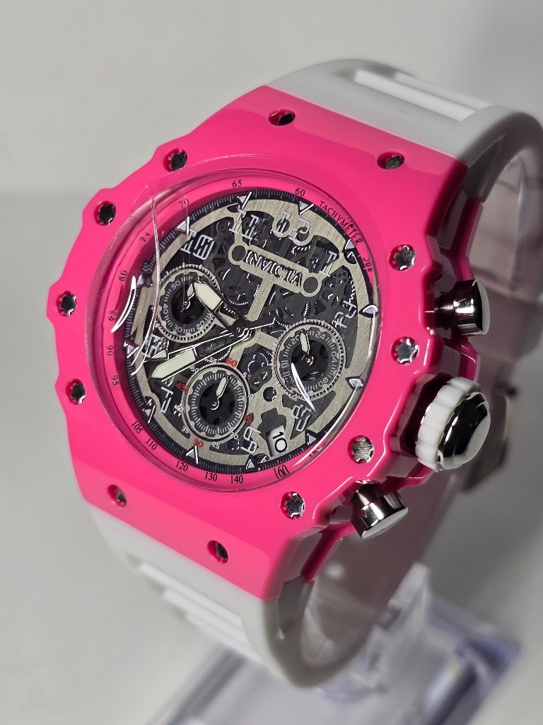 Invicta Racing Apexium Unisex Watch - 41mm, Pink, White (69624)